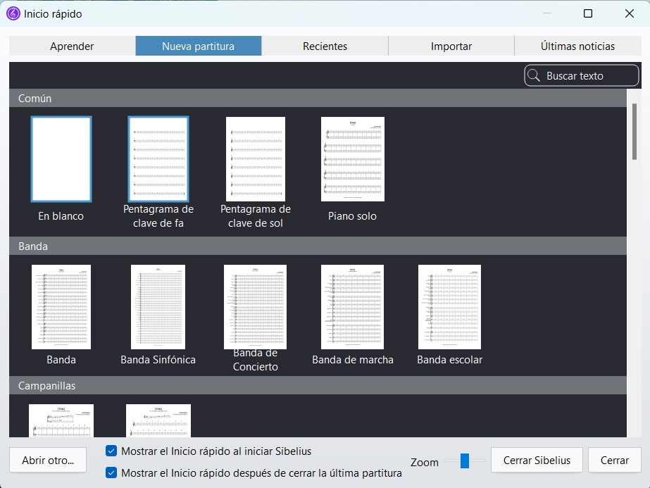 1- Como crear una nueva partitura en Sibelius Ultimate